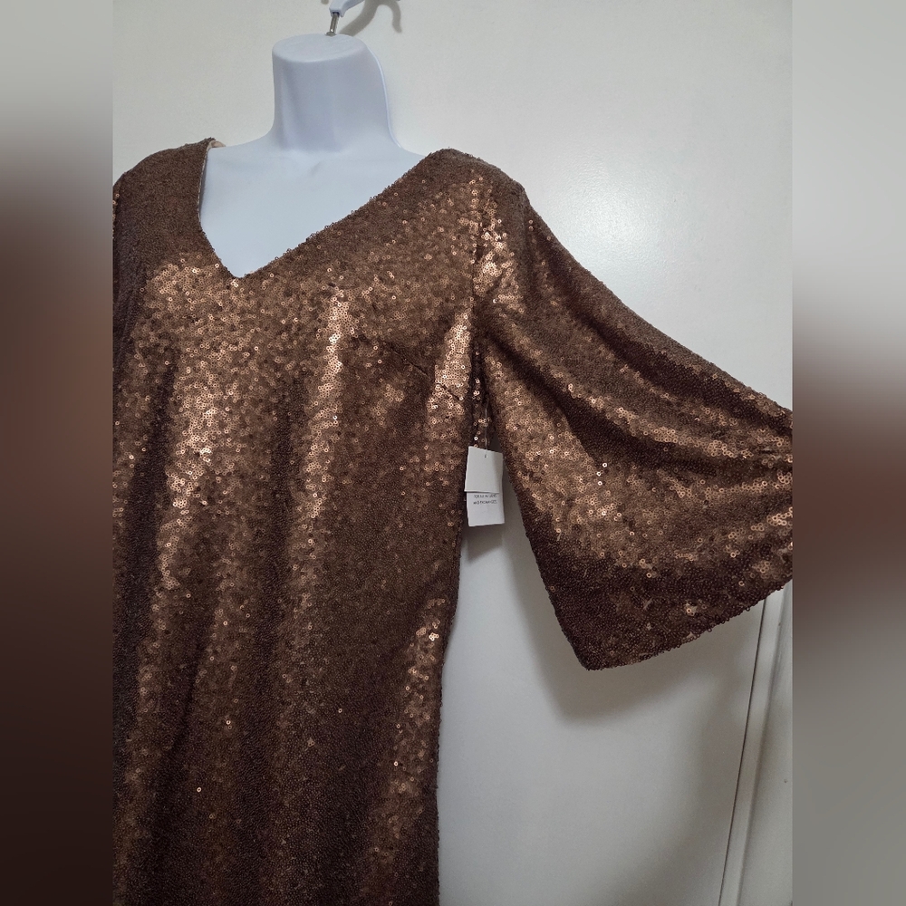 Justfab Gold Sequin Tunic Dress Small NWT - Picture 2 of 11